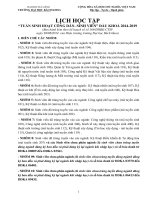 LỊCH HỌC TẬP  “TUẦN SINH HOẠT CÔNG DÂN- SINH VIÊN” ĐẦU KHOÁ 2014-2019