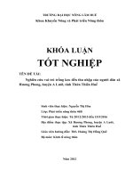Nghiên cứu vai trò trồng keo đến thu nhập của người dân xã hương phong, huyện a lưới, tỉnh thừa thiên huế 