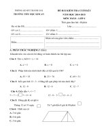 Đề kiểm tra cuối học kì 1 môn Toán lớp 2 năm học 2014 - 2015 trường Tiểu học Kim An, Hà Nội