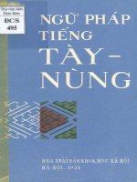 Ngữ pháp tiếng Tày Nùng phần 1