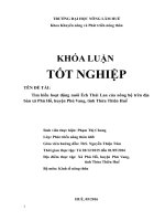 Tìm hiểu hoạt động nuôi ếch thái lan của nông hộ trên địa bàn xã phú hồ, huyện phú vang, tỉnh thừa thiên huế 