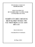 Nghiên cứu điều chế dung dịch mạ điện nickel với tác nhân đệm là các axit hữu cơ