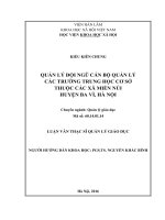 Quản lý đội ngũ cán bộ quản lý ở các trường trung học cơ sở thuộc các xã miền núi huyện ba vì, hà nội 