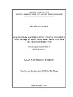 Giải pháp đẩy mạnh huy động vốn của ngân hàng nông nghiệp và phát triển nông thôn việt nam chi nhánh tỉnh phú thọ 