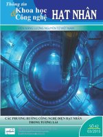 CÁC PHƯƠNG HƯỚNG CÔNG NGHỆ ĐIỆN HẠT NHÂN TRONG TƯƠNG LAI