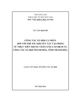 Công tác xã hội cá nhân đối với trẻ em khuyết tật vận động từ thực tiễn tại Trung tâm cung cấp dịch vụ công tác xã hội Thanh Hóa