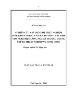 Nghiên cứu xây dựng hệ thực nghiệm điều khiển logic và plc cho công tác đào tạo nghề điện công nghiệp trường trung cấp kỹ thuật nghiệp vụ sông hồng 
