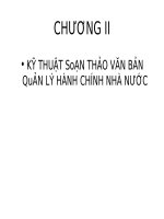 CHƯƠNG 2 KỸ THUẬT SOẠN THẢO VĂN BẢN QuẢN LÝ HÀNH CHÍNH NHÀ NƯỚC