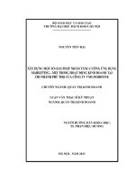 XÂY DỰNG MỘT SỐ GIẢI PHÁP NHẰM TĂNG CƯỜNG ỨNG DỤNG MARKETING – MIX TRONG HOẠT ĐỘNG KINH DOANH TẠI CHI NHÁNH PHÚ THỌ CỦA CÔNG TY VMS MOBIFONE