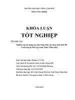 Nghiên cứu đa dạng các loài song mây tại vùng sinh thái hồ truồi huyện phú lộc tỉnh thừa thiên huế 