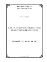 Đánh giá ảnh hưởng của điều kiện khí hậu đến phát triển du lịch tỉnh yên bái 