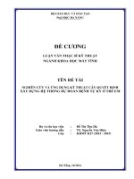 ĐỀ CƯƠNG NGHIÊN CỨU VÀ ỨNG DỤNG KỸ THUẬT CÂY QUYẾT ĐỊNH XÂY DỰNG HỆ THỐNG DỰ ĐOÁN BỆNH TỰ KỶ Ở TRẺ EM