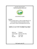 Đánh giá thực trạng và đề xuất giải pháp xử lý nước sinh hoạt quy mô hộ gia đình trên địa bàn xã Quyết Thắng  thành phố Thái Nguyên