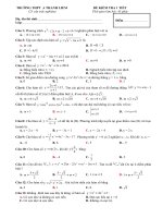 đề kiểm tra trắc nghiệm toán 12 chương 2