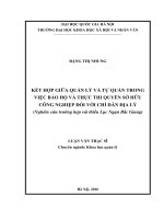 Kết hợp giữa quản lý và tự quản trong việc bảo hộ và thực thi quyền sở hữu công nghiệp đối với chỉ dẫn địa lý (nghiên cứu trường hợp vải thiều lục ngạn, bắc giang) 