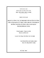 Dịch vụ công tác xã hội đối với người có công với cách mạng từ thực tiễn trung tâm phụng dưỡng người có công với cách mạng thành phố đà nẵng 