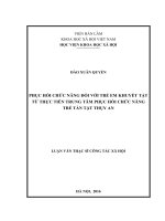Phục hồi chức năng đối với trẻ khuyết tật từ thực tiễn trung tâm phục hồi chức năng trẻ tàn tật thụy an 