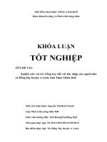 Nghiên cứu vai trò trồng keo đối với thu nhập của người dân xã hồng hạ, huyện a lưới, tỉnh thừa thiên huế 