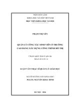 Quản lý công tác sinh viên ở trường cao đẳng xây dựng công trình đô thị 
