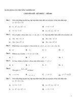 800 câu hỏi và bài tập Trắc nghiệm Số phức (có đáp án)