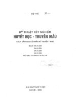 KỸ THUẬT XÉT NGHỆM HUYẾT HỌC TRUYỀN MÁU