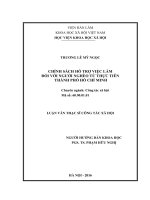 Chính sách hỗ trợ việc làm đối với người nghèo từ thực tiễn thành phố hồ chí minh 