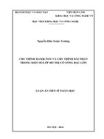 Chu trình Hamilton và chu trình dài nhất trong một số lớp đồ thị có tổng bậc lớn