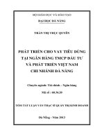 Phát triển cho vay tiêu dùng tại ngân hàng TMCP đầu tư và phát triển việt nam chi nhánh đà nẵng