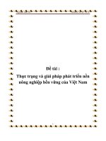 Đề tài thực trạng và giải pháp phát triển nền nông nghiệp bền vững của việt nam   luận văn, đồ án, đề tài tốt nghiệp