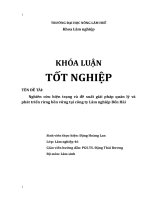 Nghiên cứu hiện trạng và đề xuất giải pháp quản lý và phát triển rừng bền vững tại công ty lâm nghiệp bến hải 