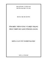 Tìm hiểu tiềm năng và hiện trạng phát triển du lịch tỉnh hà giang 