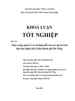 Khanh linh thực trạng quản lý và sử dụng đất của các dự án trên