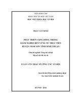 Phát triển cộng đồng trong giảm nghèo bền vững từ thực tiễn huyện Ninh Sơn, tỉnh Ninh Thuận