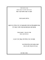 Dịch vụ công tác xã hội đối với người khiếm thị từ thực tiễn thành phố hồ chí minh 