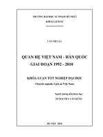 Quan hệ việt nam - hàn quốc giai đoạn 1992 - 2010