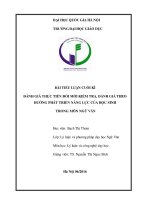 ĐÁNH GIÁ THỰC TIỄN đổi mới KIỂM TRA, ĐÁNH GIÁ THEO HƯỚNG PHÁT TRIỂN NĂNG lực của học SINH môn ngữ văn