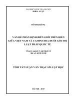 vấn đề phân định biên giới trên biển giữa việt nam và campuchia dưới góc độ luật pháp quốc tế