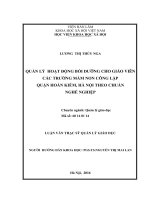 Quản lý hoạt động bồi dưỡng cho giáo viên các trường mầm non công lập quận hoàn kiếm, hà nội theo chuẩn nghề nghiệp 