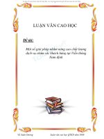 Một số giải pháp nhằm nâng cao chất lượng dịch vụ chăm sóc khách hàng tại Viễn thông Nam định