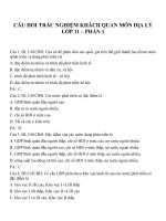 Bài tập trắc nghiệm địa lý lớp 10