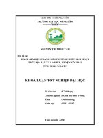 Đánh giá hiện trạng môi trường nước sinh hoạt trên địa bàn xã La Hiên  huyện Võ Nhai  tỉnh Thái Nguyên