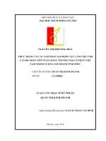 Thực trạng và các giải pháp tạo động lực làm việc cho cán bộ nhân viên ngân hàng thương mại cổ phần việt nam thịnh vượng chi nhánh vĩnh phúc 