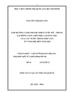 Ảnh hưởng cạnh tranh chiến lược Mỹ Trung tại Đông Nam Á đến độc lập dân tộc của các nước trong khu vực từ năm 2001 đến năm 2015 (tóm tắt)