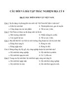 Câu hỏi và bài tập trắc nghiệm địa lý 8 (5) 