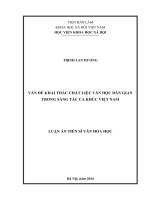 Vấn đề khai thác chất liệu văn học dân gian trong sáng tác ca khúc Việt Nam
