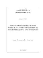 Công tác xã hội nhóm đối với người nghiện ma túy từ thực tiễn cơ sở điều trị methadone huyện tuần giáo tỉnh điện biên 