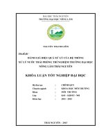 Đánh giá hiệu quả xử lý của hệ thống xử lý nước thải phòng thí nghiệm Trường Đại học Nông Lâm Thái Nguyên