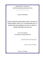 Áp dụng phương pháp định lượng vào quản lý rủi ro trong công tác vận hành nhà máy và đường ống dẫn khí đốt cao áp của công ty đường ống khí nam côn sơn 