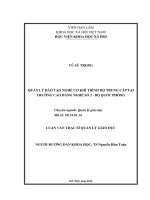 Quản lý đào tạo nghề cơ khí trình độ trung cấp tại trường cao đẳng nghề số 2   bộ quốc phòng 