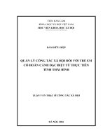 Quản lý công tác xã hội đối với trẻ em có hoàn cảnh đặc biệt từ thực tiễn tỉnh Thái Bình